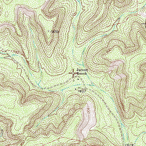 Topographic Map of Jarrett Ranch, TX