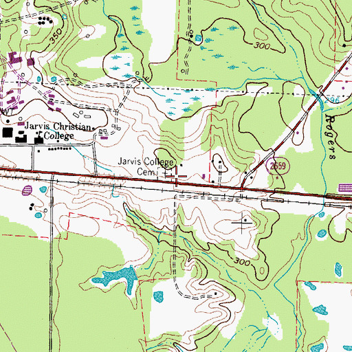 Topographic Map of Jarvis College Cemetery, TX