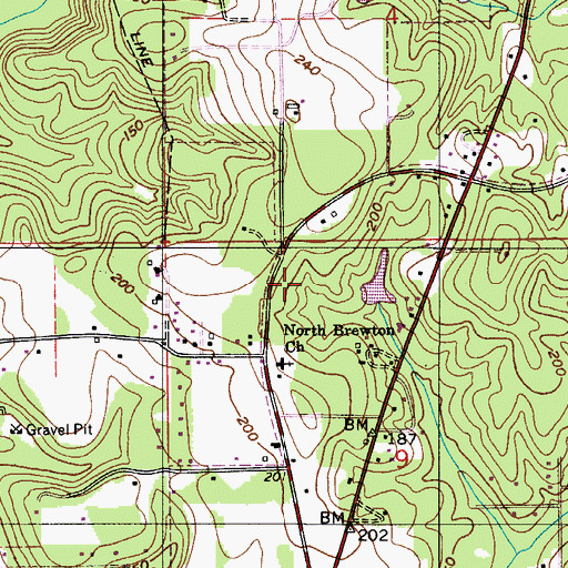 Topographic Map of Point Pleasant School (historical), AL