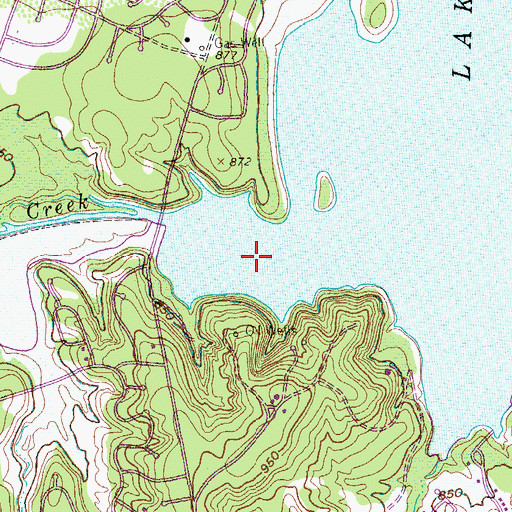 Topographic Map of Jasper Creek, TX