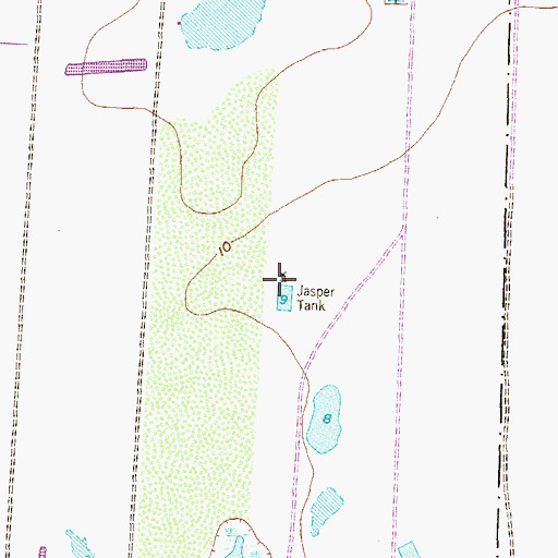 Topographic Map of Jasper Tank, TX