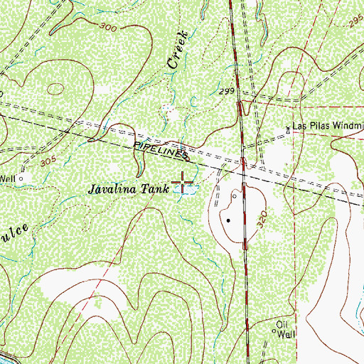 Topographic Map of Javalina Tank, TX
