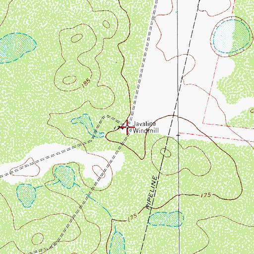Topographic Map of Javalina Windmill, TX