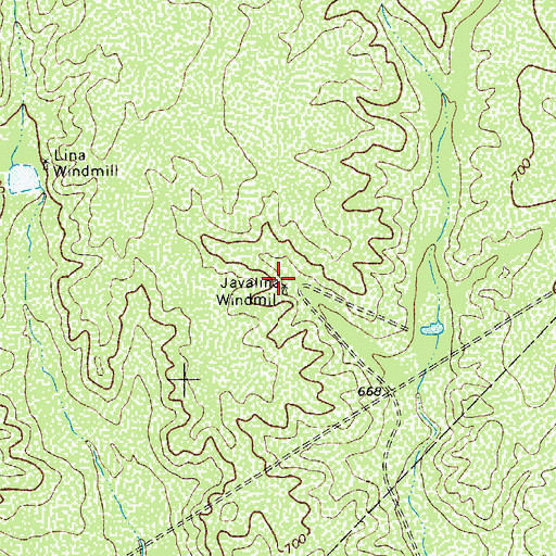 Topographic Map of Javalina Windmill, TX