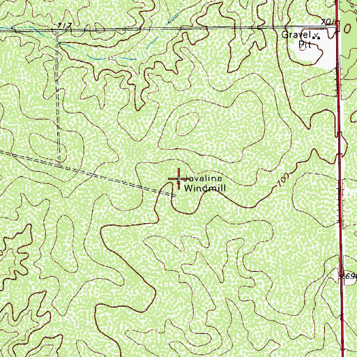 Topographic Map of Javalina Windmill, TX