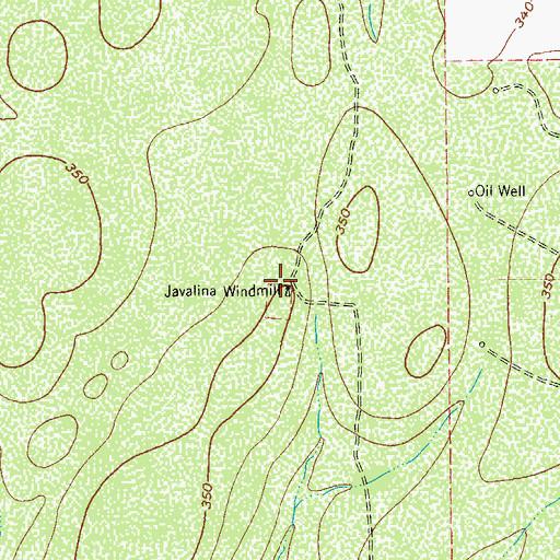 Topographic Map of Javalina Windmill, TX