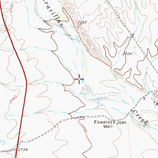 Topographic Map of Javelina Draw, TX