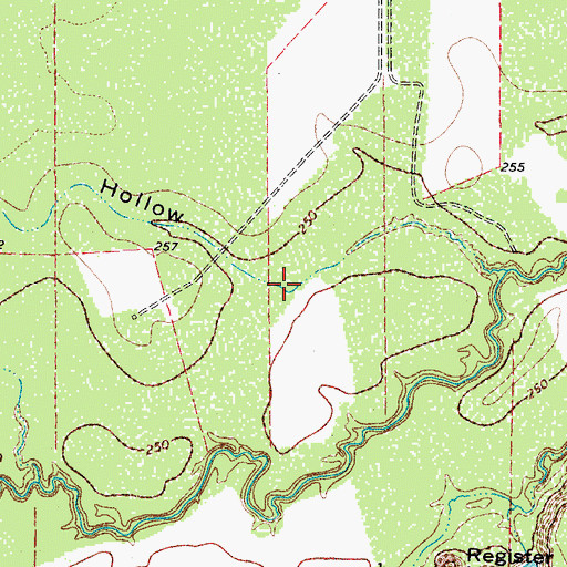 Topographic Map of Javelina Hollow, TX
