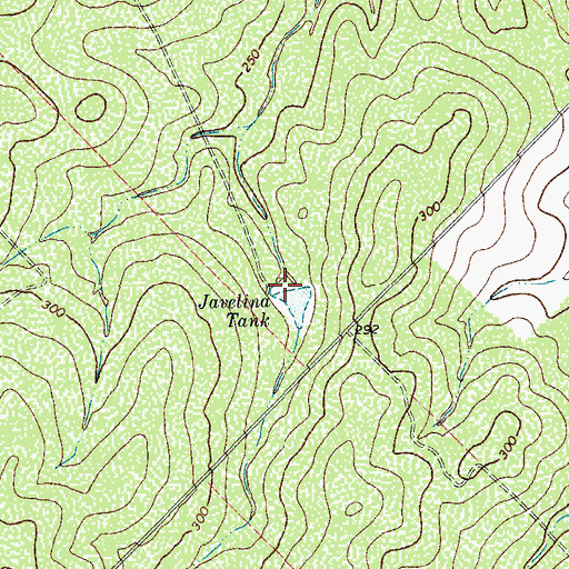 Topographic Map of Javelina Tank, TX