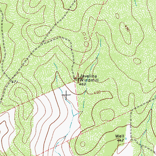 Topographic Map of Javelina Windmill, TX
