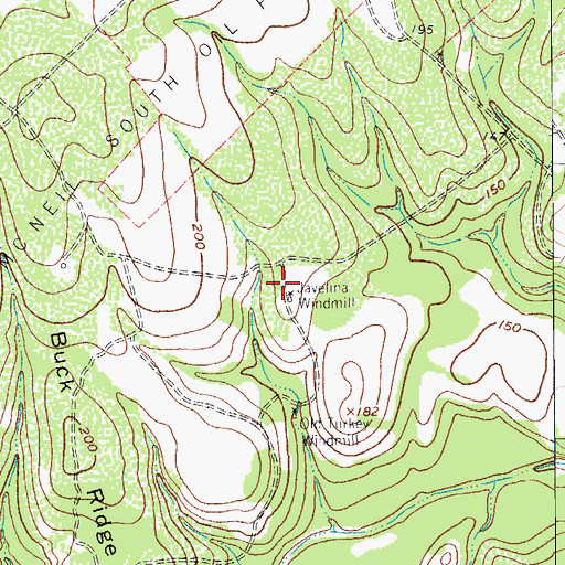 Topographic Map of Javelina Windmill, TX