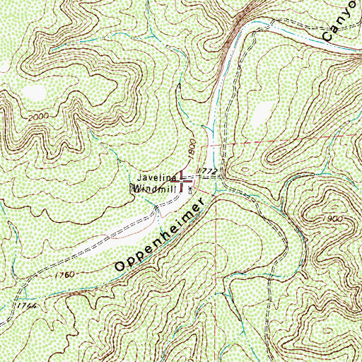 Topographic Map of Javelina Windmill, TX