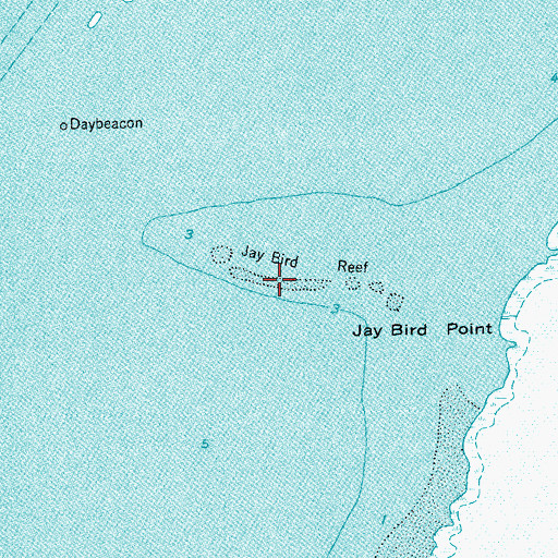 Topographic Map of Jay Bird Reef, TX
