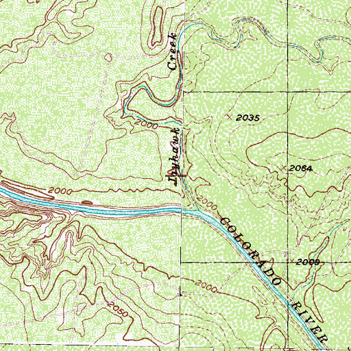 Topographic Map of Jayhawk Creek, TX