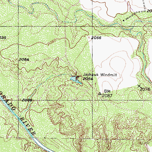 Topographic Map of Jayhawk Windmill, TX