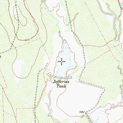 Topographic Map of Jefferies Tank, TX