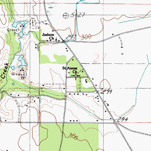 Topographic Map of Saint Annas Church, AL