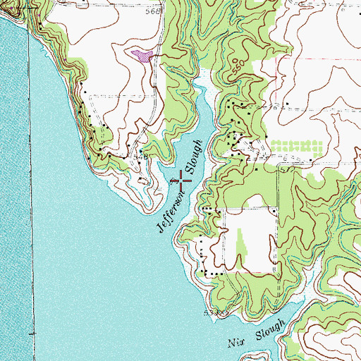 Topographic Map of Jefferson Slough, TX