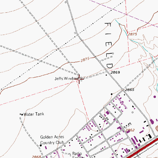 Topographic Map of Jeffs Windmill, TX