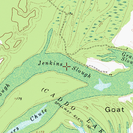 Topographic Map of Jenkins Slough, TX