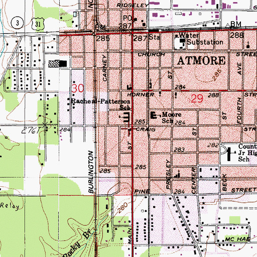 Topographic Map of Saint Roberts Catholic Church, AL