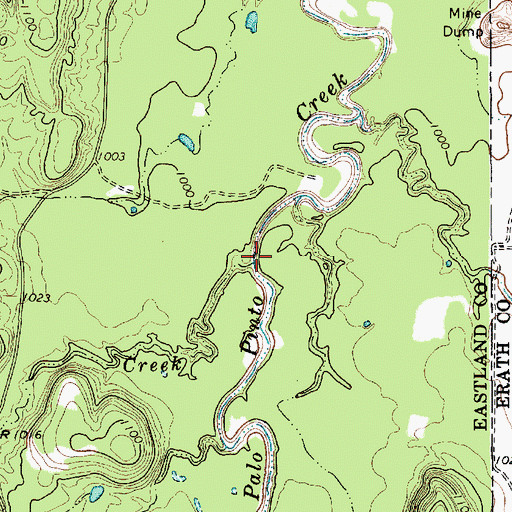 Topographic Map of Jenny Creek, TX