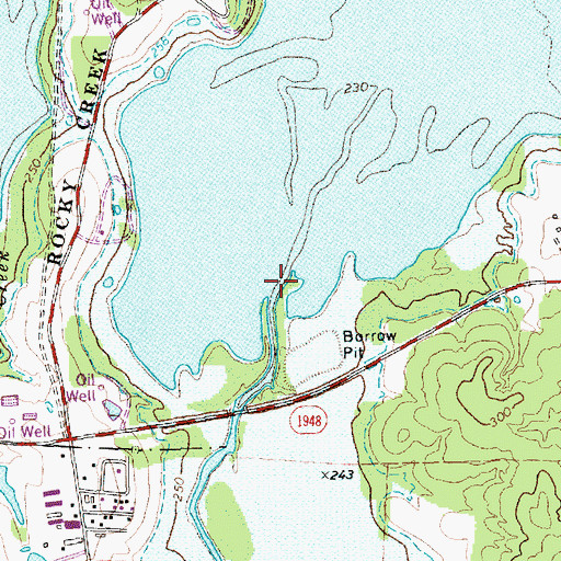 Topographic Map of Jerdelle Creek, TX