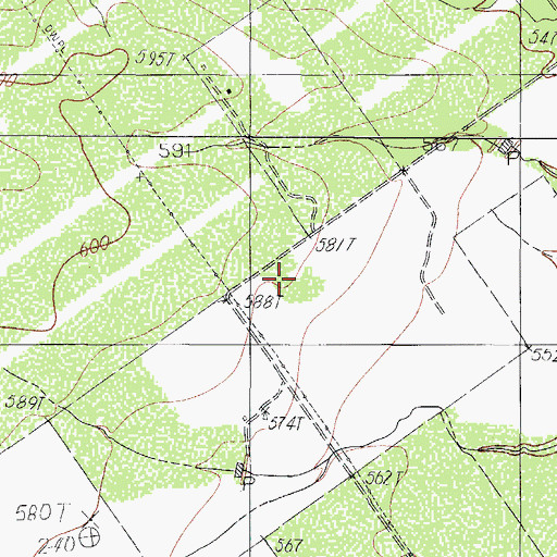 Topographic Map of Jess Lunn, TX