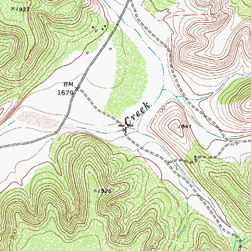 Topographic Map of Jesus Canyon, TX