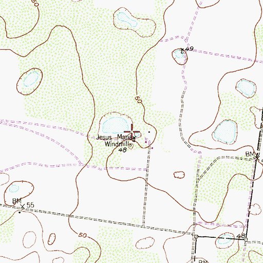 Topographic Map of Jesus Maria Windmill, TX