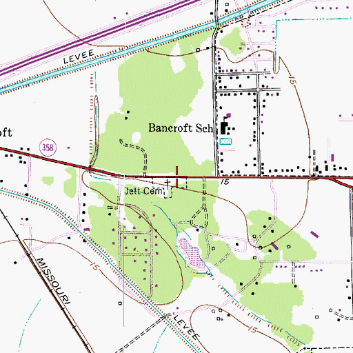 Topographic Map of Jett Cemetery, TX