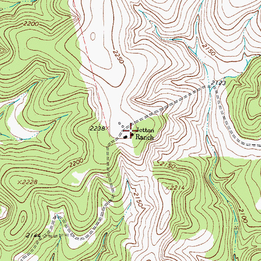 Topographic Map of Jetton Ranch, TX
