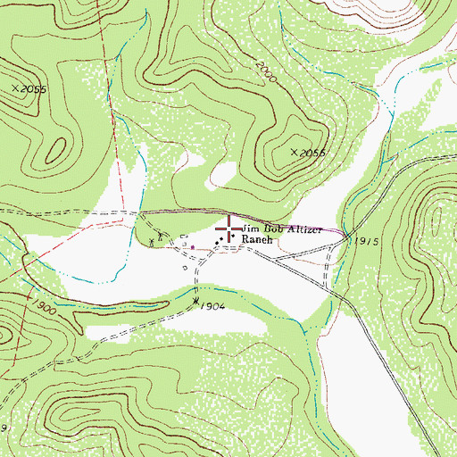 Topographic Map of Jim Bob Altizer Ranch, TX
