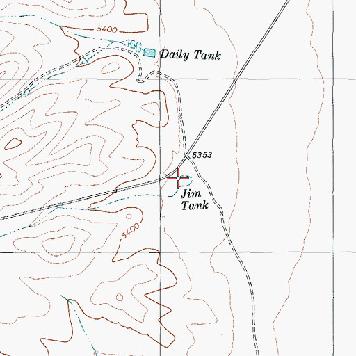 Topographic Map of Jim Tank, TX