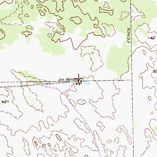 Topographic Map of Jim Windmill, TX
