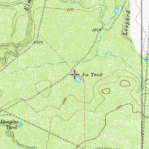 Topographic Map of Joe Tank, TX
