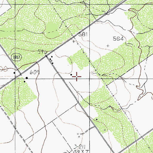 Topographic Map of Joe White, TX