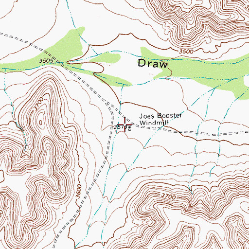 Topographic Map of Joes Booster Windmill, TX