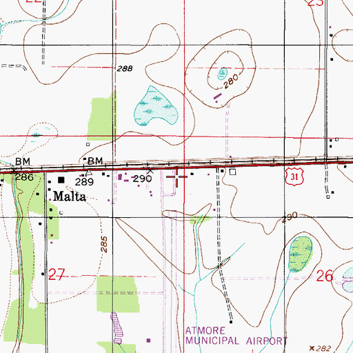 Topographic Map of Serenity Garden Cemetery, AL