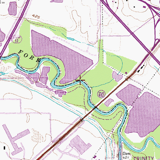 Topographic Map of Joes Creek, TX