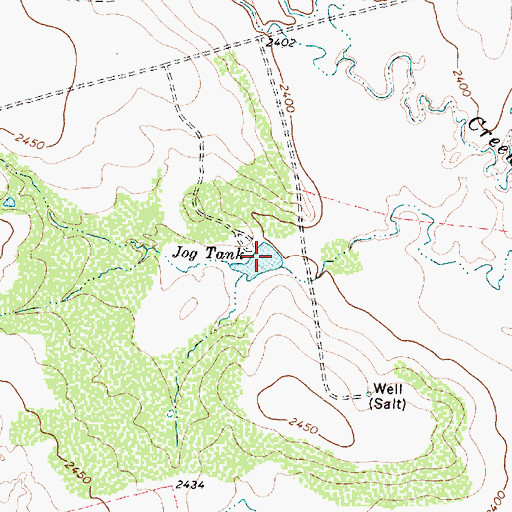 Topographic Map of Jog Tank, TX