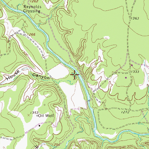 Topographic Map of John House Canyon, TX