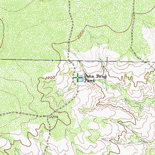 Topographic Map of John Tang Tank, TX