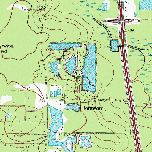 Topographic Map of Johnson, TX