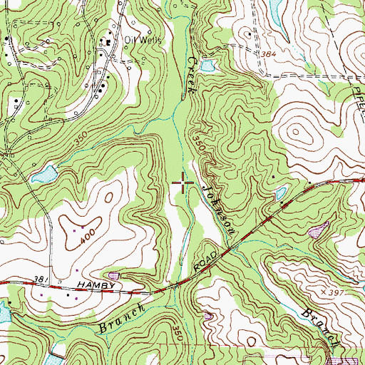 Topographic Map of Johnson Branch, TX