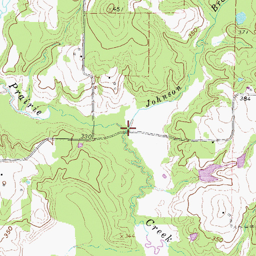 Topographic Map of Johnson Branch, TX