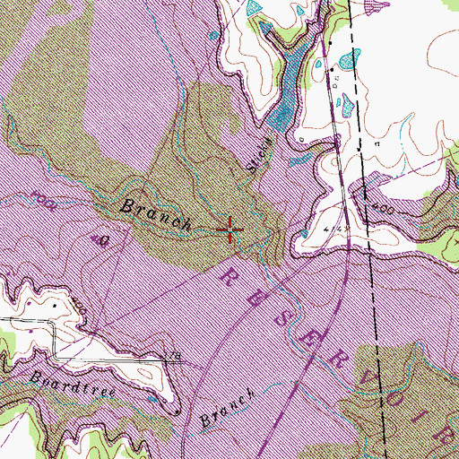 Topographic Map of Johnson Camp Branch, TX