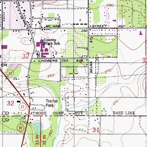 Topographic Map of South Eighth Avenue City Park, AL