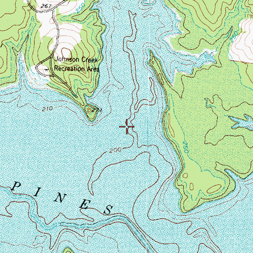 Topographic Map of Johnson Creek, TX