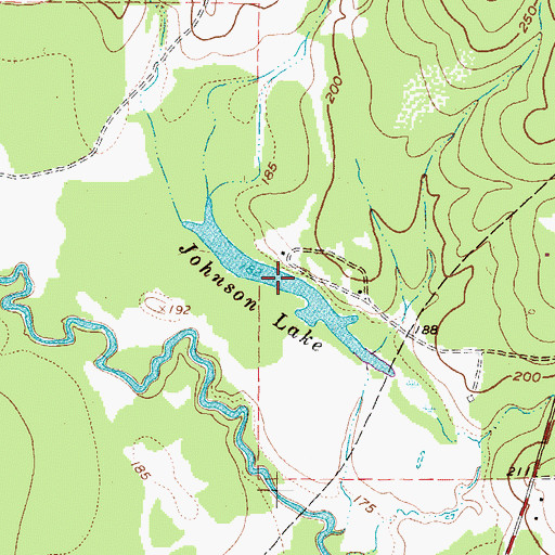 Topographic Map of Johnson Lake, TX